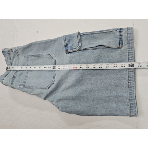 Hollister Baggy Jean Shorts Men's Size 34 Light Wash Stretch Cargo Pockets - Picture 5 of 10